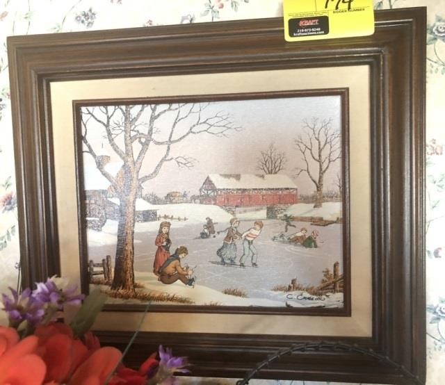 C Carson Oil Painting Print Kraft Auction Service