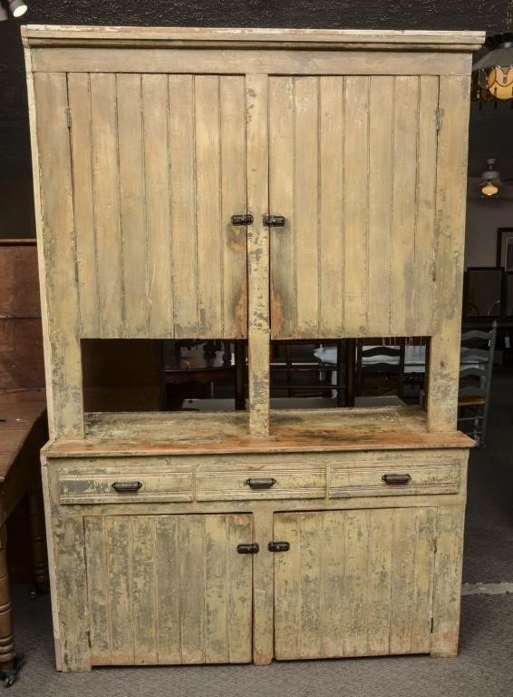 Great Primitive Flat Wall Kitchen Cabinet The K And B Auction