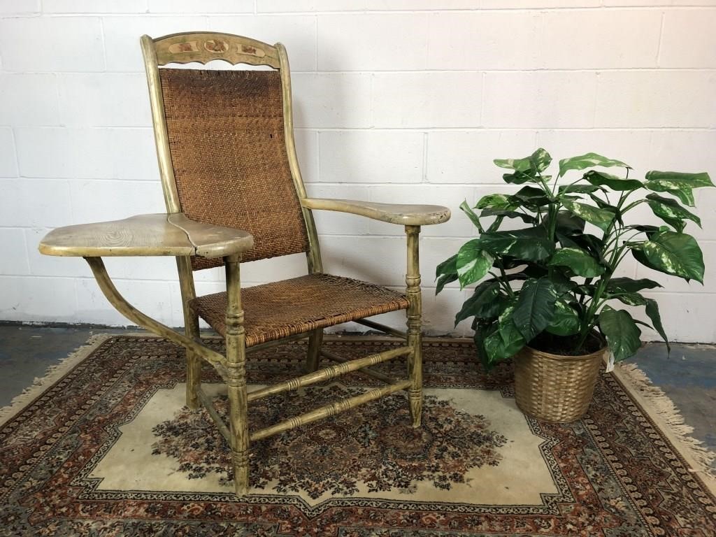 Antique Drop Leaf Wicker Caned Chair Neil S Disco