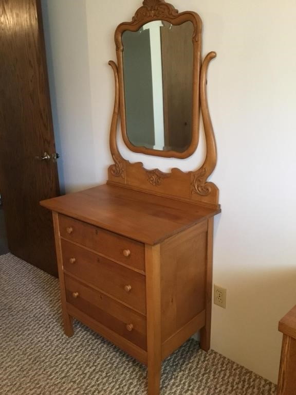 3 Drawer Antique Dresser With Mirror Lake Country Sales