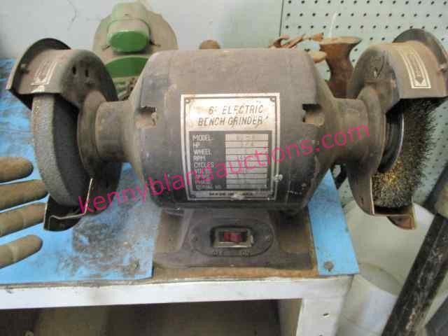 Electric 6in Bench Grinder On Cabinet Kenny Bland Auctions