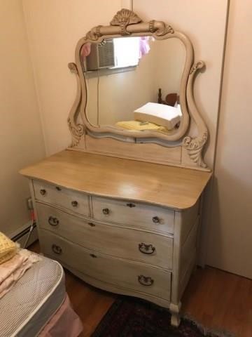Painted Dresser With Mirror Tom Hall Auctions Inc