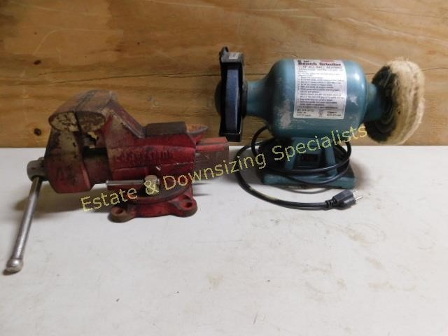 4 1 2 Craftsman Bench Vise 6 Bench Grinder Estate