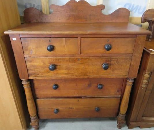 Antique 5 Drawer Bonnet Chest 45 L X 20 W X Shackelton