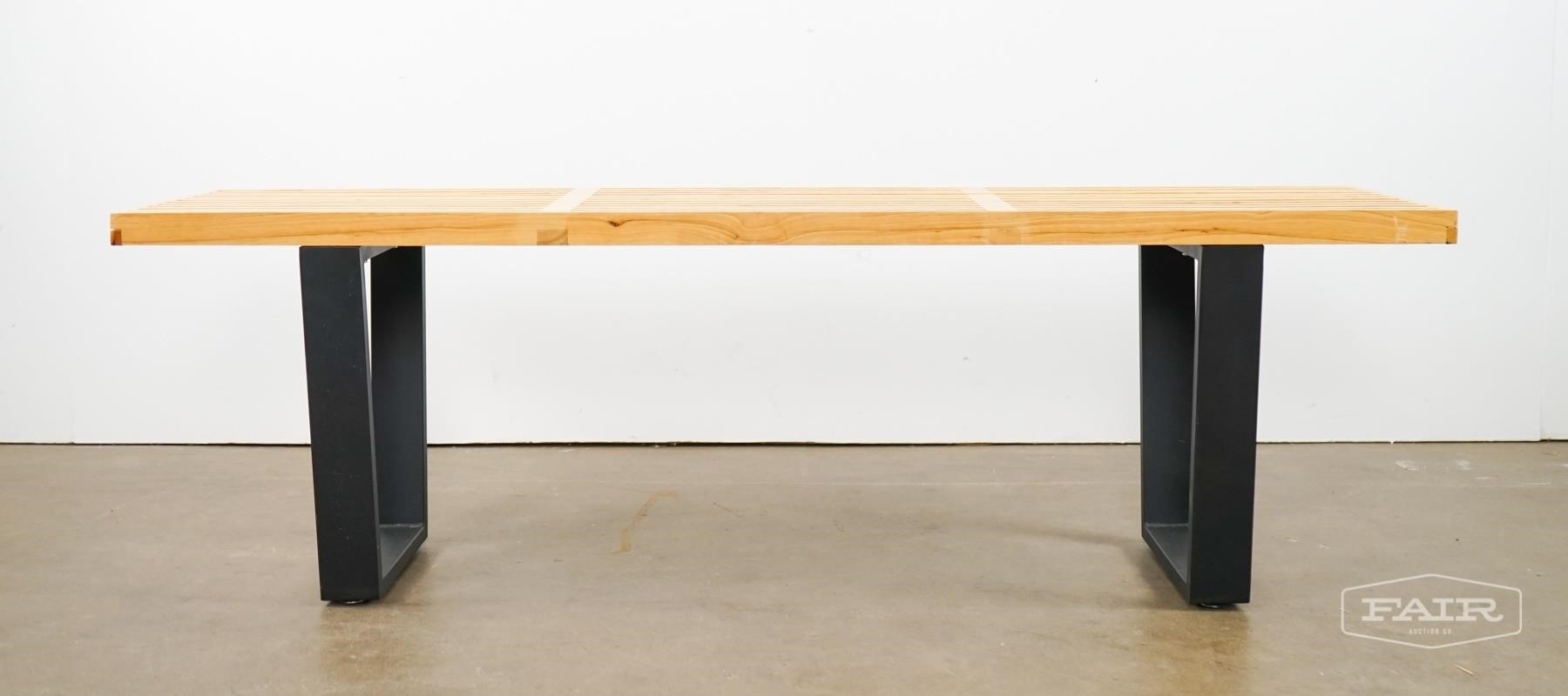 George Nelson Style Slat Bench Fair Auction Company Llc