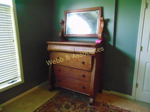 Antique 5 Drawer Dresser With Mirror Some Wear Webb Associates