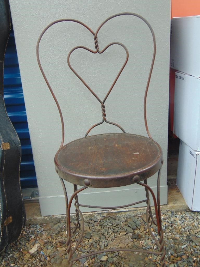 Vintage Ice Cream Parlor Chair Heart Back Perrine Auctions