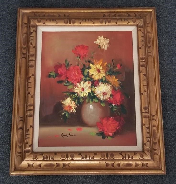 Original Painting By Robert Cox Flowers In Vase 2nd Cents Inc