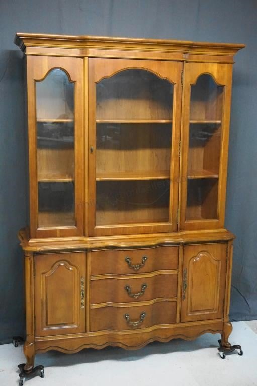 French Country Cherry China Cabinet And Hutch Asset Marketing