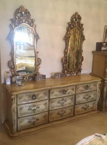 French Provincial Dresser With 2 Mirrors Kraft Auction Service