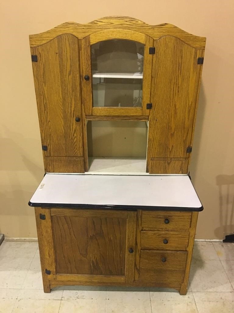 Hoosier Cabinet With Enamel Top Big D S Auctions