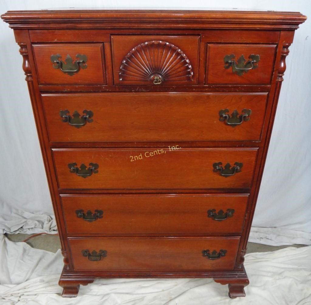 Vintage 51 Tall Cherry Dresser Chest 2nd Cents Inc