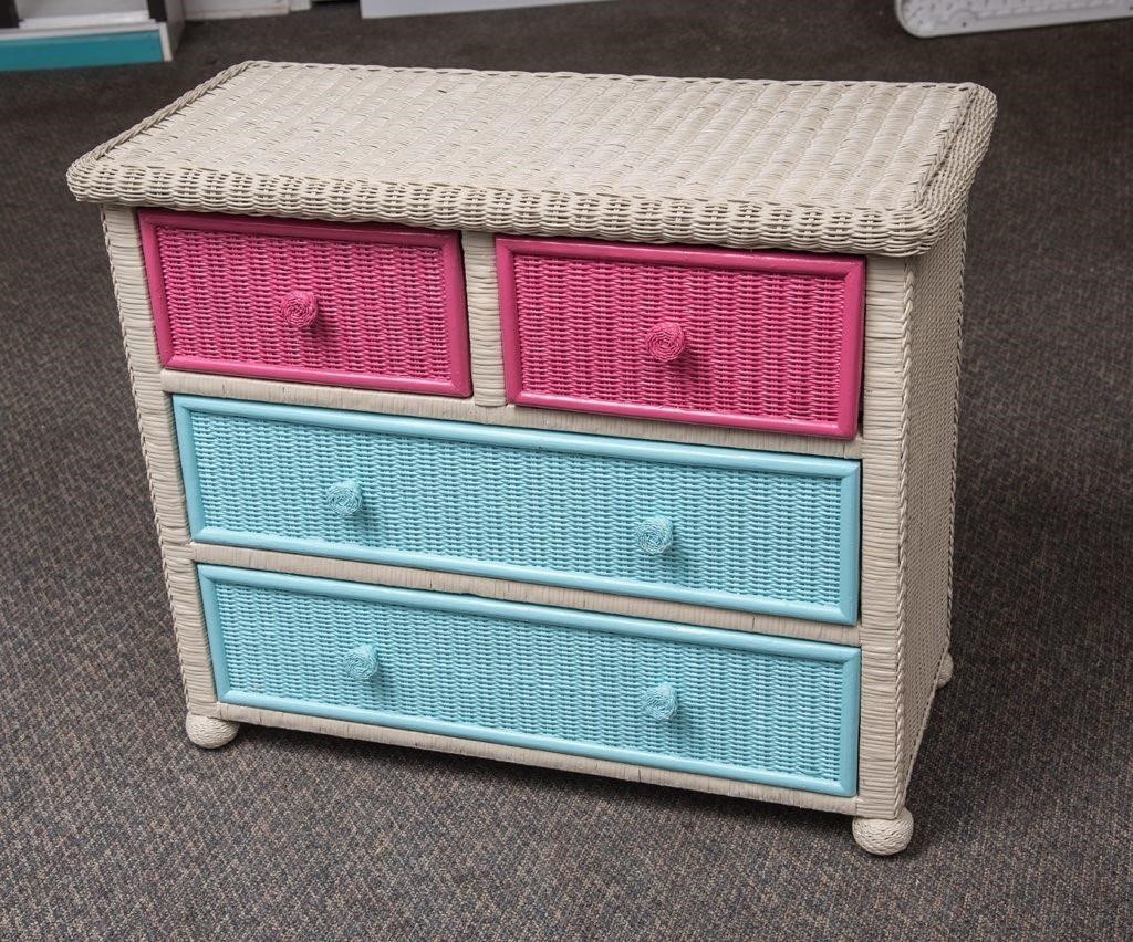 Nice Wicker Dresser With Fun Painted The K And B Auction Company