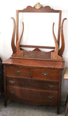 Antique Dresser With Lyre Mirror Bracket Rusty By Design