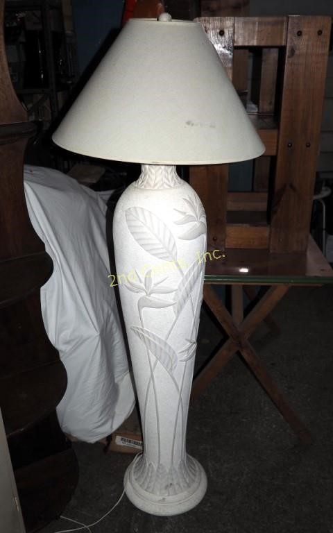 Modern White Plaster Tropical Design Floor Lamp 2nd Cents Inc