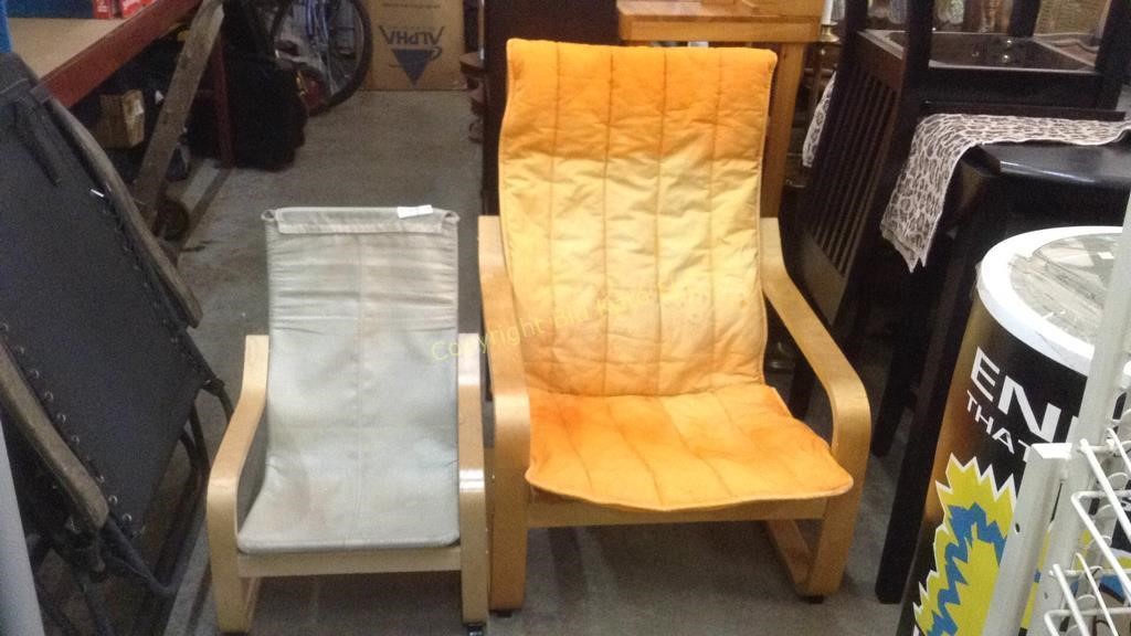2 Ikea Poang Chairs Adult Child Bid Kato
