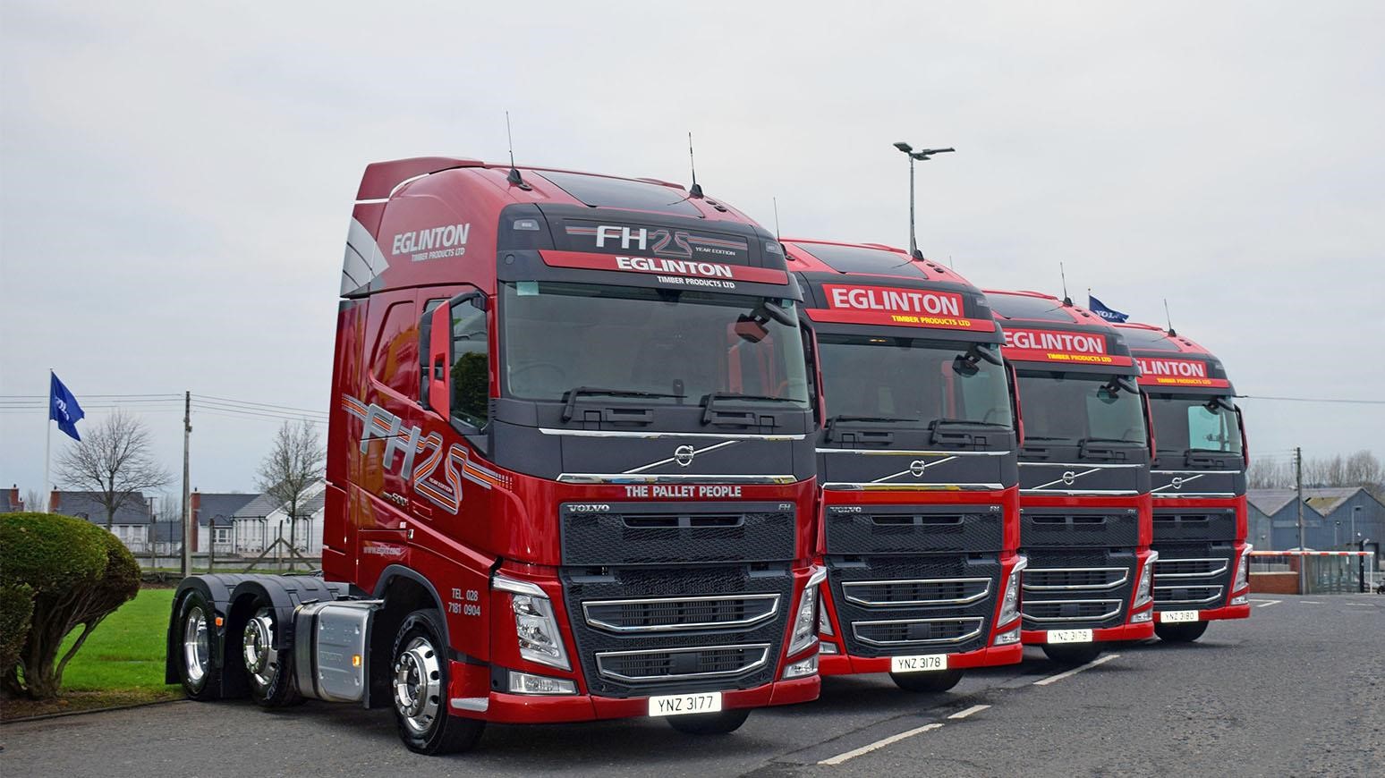 Eglinton Timber Products Purchases Four Volvo FH Trucks, Including A 25-Year Special Edition Model