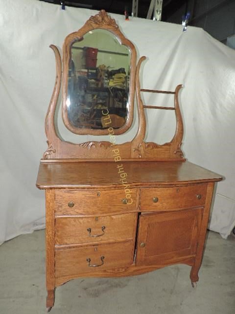 Antique Wash Basin Stand With Mirror Bid Kato
