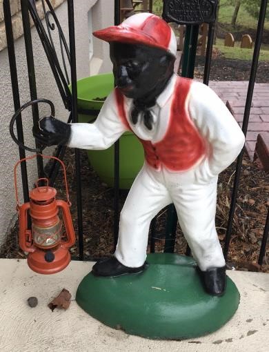Concrete lawn jockey is 26 inches tall | Northern Kentucky Auction LLC