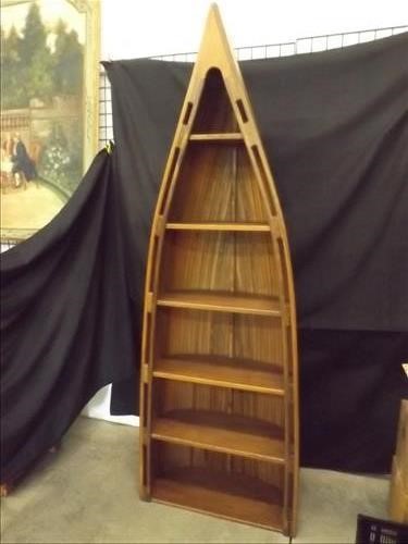 Wooden Boat Bookshelf W 6 Shelves Weese Auction Co