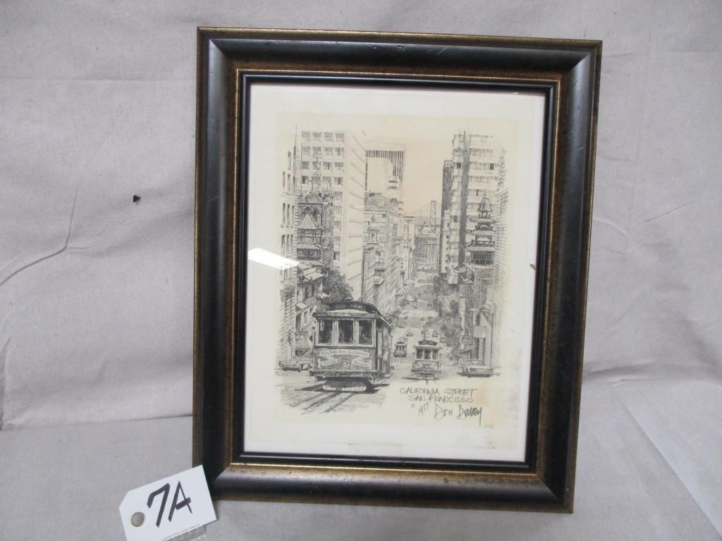 San Francisco Street Pencil Drawing 1977 Don Red Door Auctions