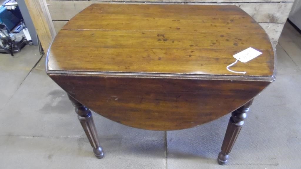 Antique Drop Leaf Table Cane Seat Chairs Calmes Auction Co