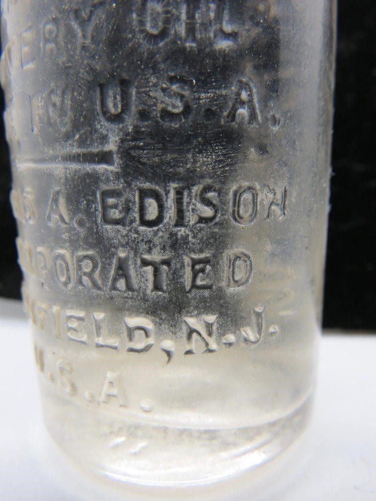 Rare Original Thomas A Edison Battery Oil Bottle | Idaho Auction Barn Thomas Edison Battery Oil Bottle Worth