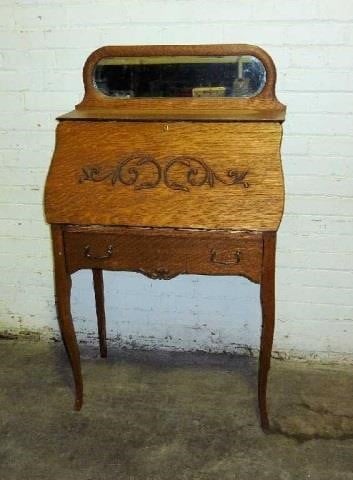 Antique Larkin 1 4 Sawn Oak Drop Front Desk Auctioneers Who