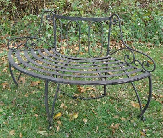Half Round Wrought Iron Garden Bench Sandwich Auction House