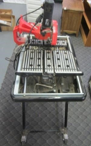 Husky Tile Saw w/ Blade & Stand Model THD950L | Bighorn Auction Co.