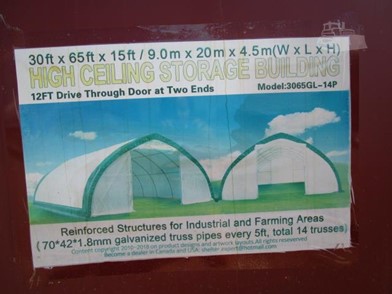 New Unused 30 X65 X15 High Ceiling Storage Other Auction