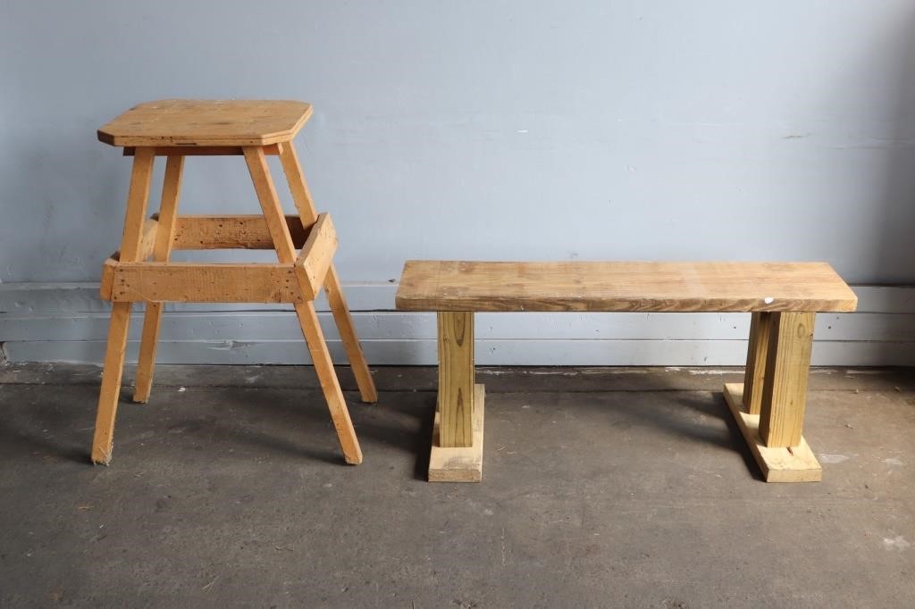 Hand Made Wooden Bench Saw Bench Lincoln Crum Auctions