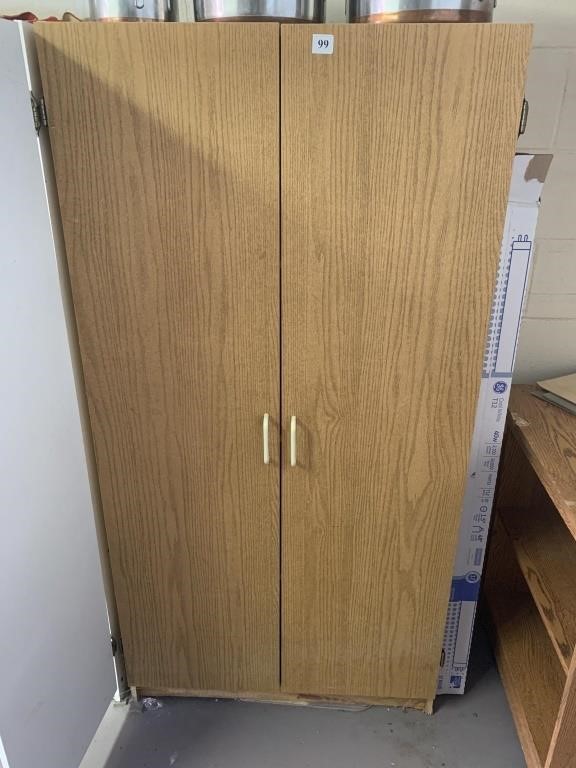 Storage Cabinet Shelves Pressed Wood Good Johnson Auction Service