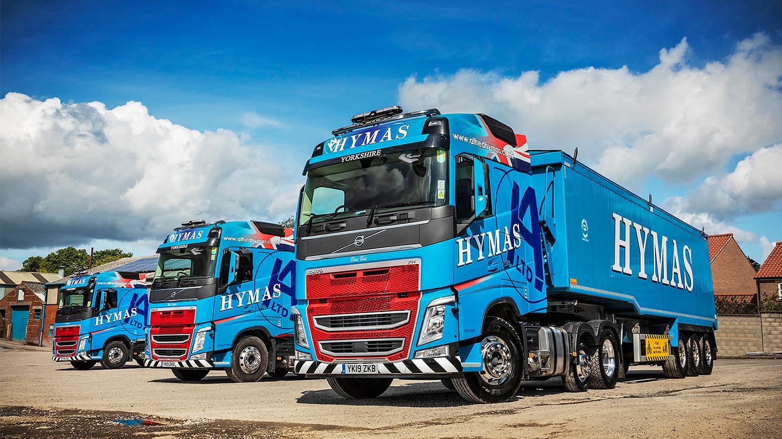 North Yorkshire-Based Hymas Adds 6 Volvo FH Lite Pusher Axle Trucks On Contract Hire Agreement