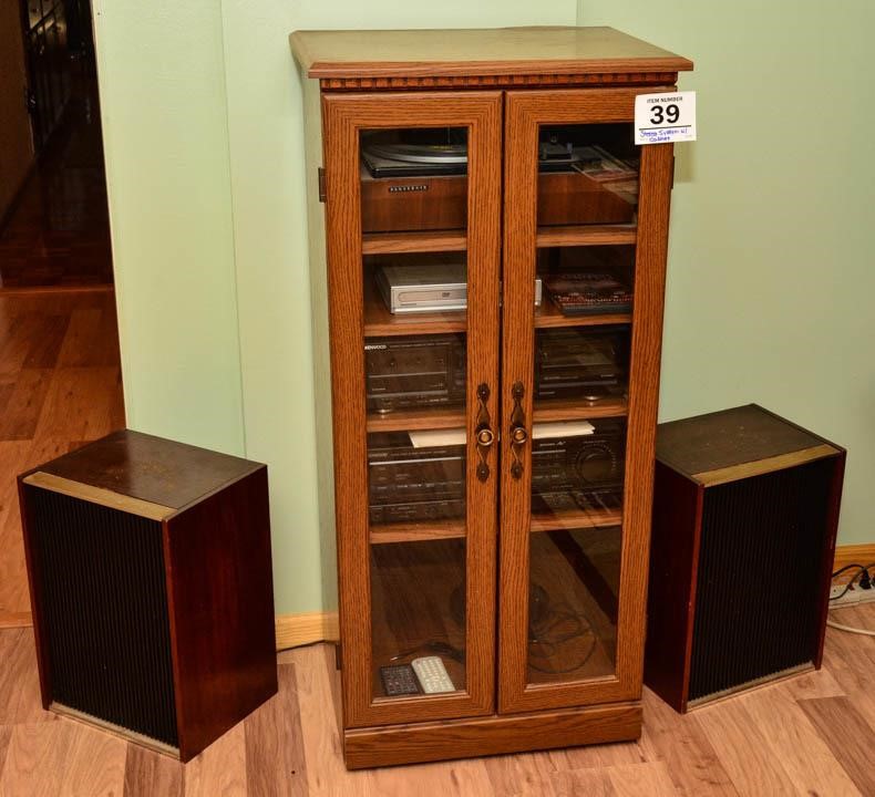Stereo System W Glass Door Cabinet Kubarek Auction And