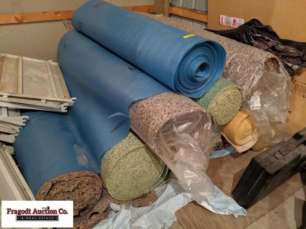 Misc carpet pad, 5 full rolls and some