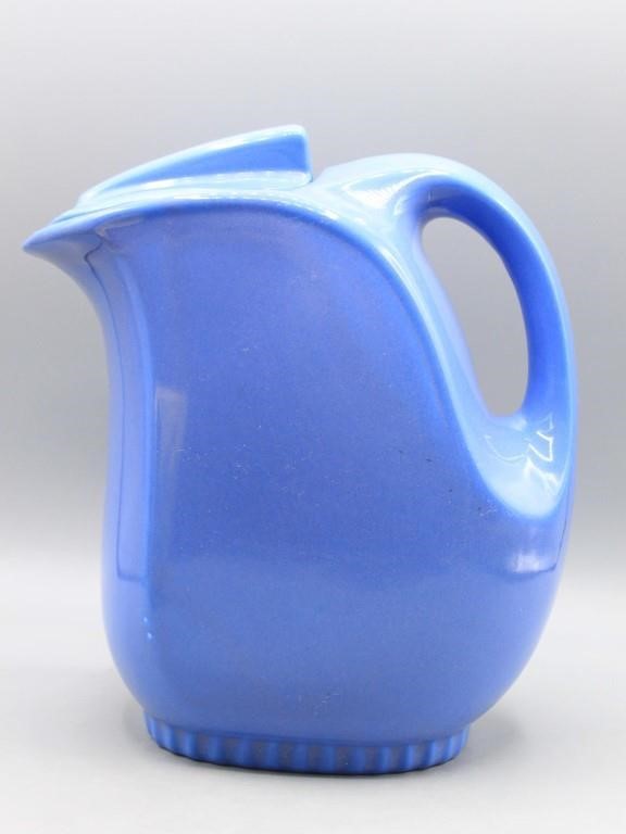 Blue Montgomery Ward Hall China Pitcher With Lid Idaho Auction Barn