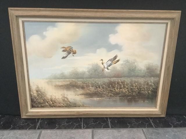 Oil On Canvas Duck Portrait By E Max Triple Seven Auctions