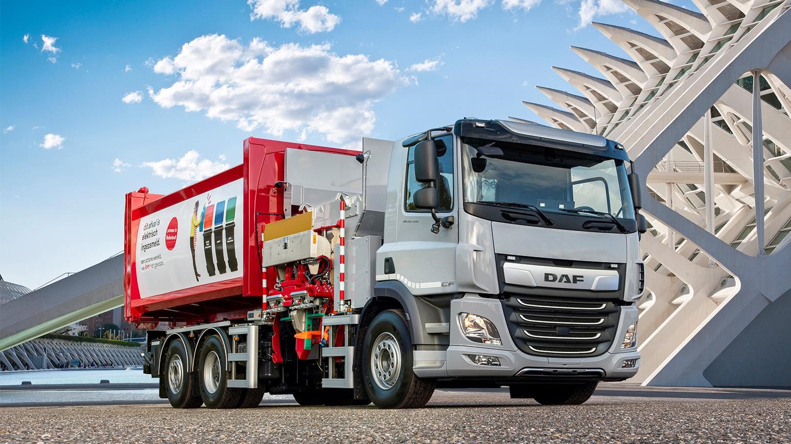 DAF Introduces New CF Electric Truck With 6x2 Rigid Chassis Designed For Waste Disposal Operations