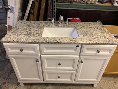48in White Vanity Granite Top W Faucet And Sink Other Items For