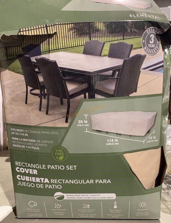 Elemental Rectangle Patio Set Cover Rockey Auctions