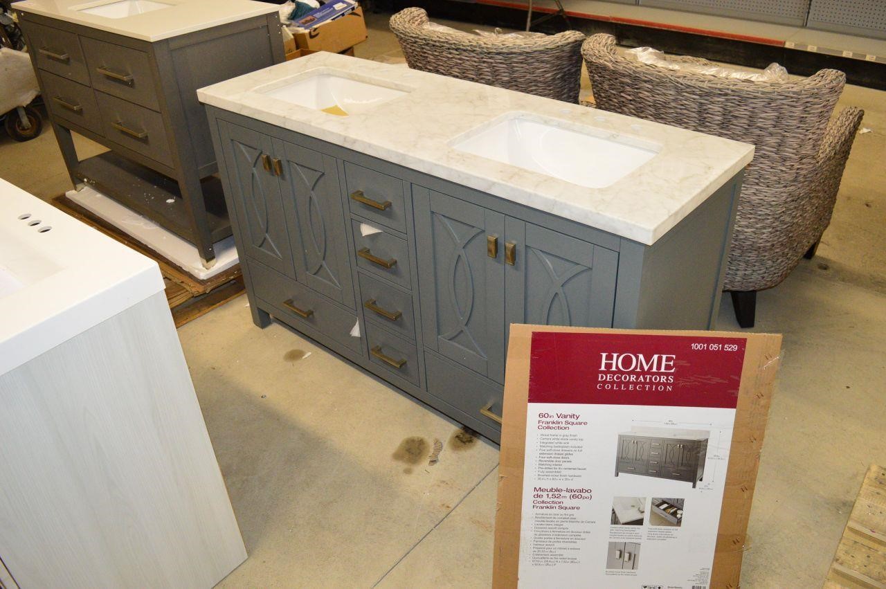 Hdc 60 Bath Vanity With Double Sink Van Klaveren Auctions Inc Hdc 60 Bath Vanity With Double Sink Van Klaveren Auctions Inc