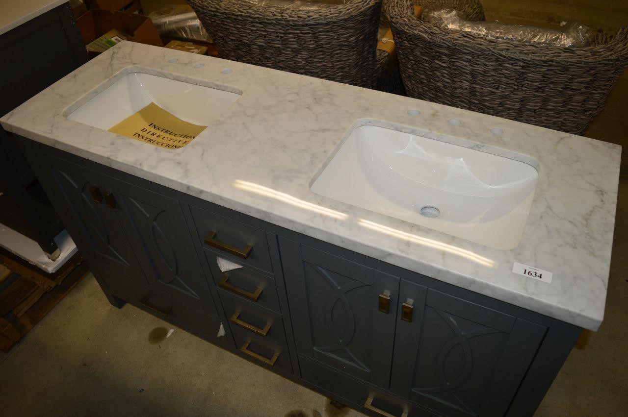 Hdc 60 Bath Vanity With Double Sink Van Klaveren Auctions Inc Hdc 60 Bath Vanity With Double Sink Van Klaveren Auctions Inc