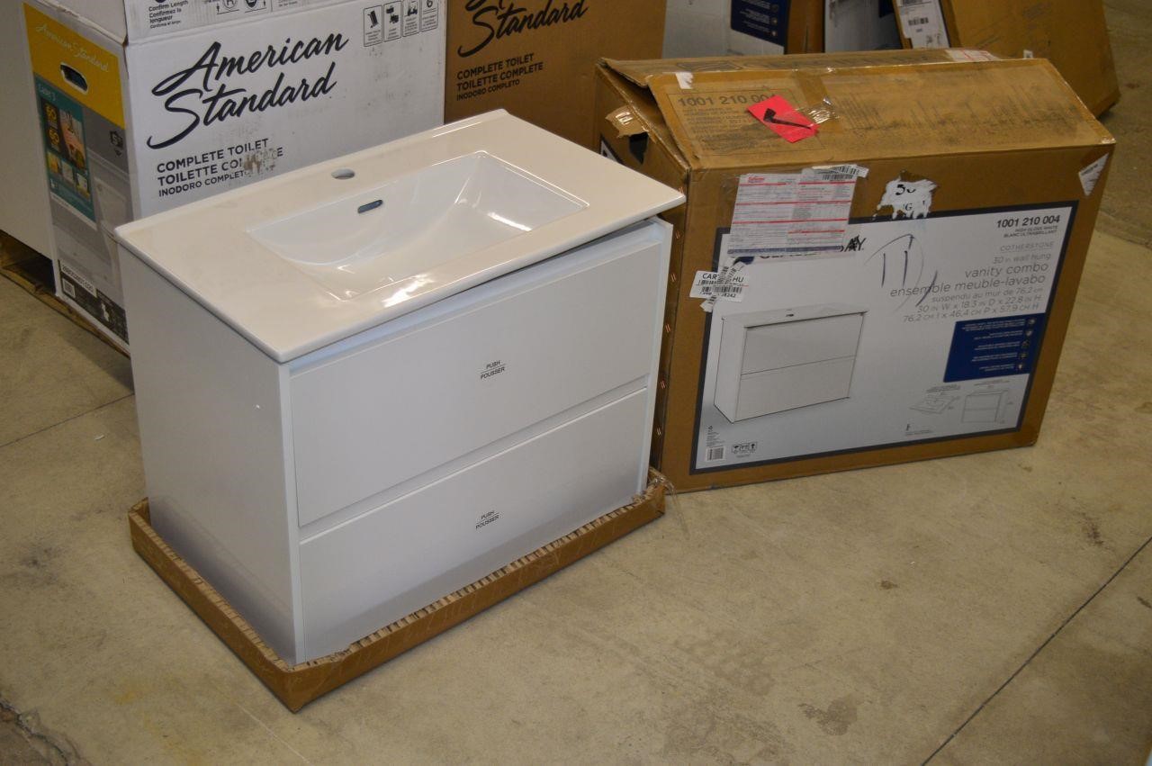 Glacier Bay 30 Wall Hung Bath Vanity Van Klaveren Auctions Inc Glacier Bay 30 Wall Hung Bath Vanity Van Klaveren Auctions Inc