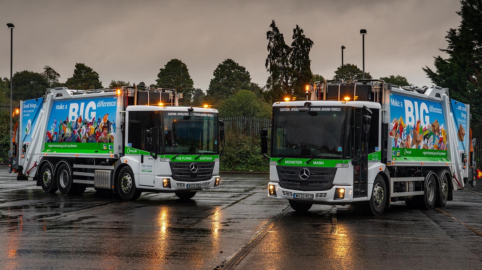 Reigate & Banstead Borough City Council Adds 11 New Mercedes-Benz Econic 2630L Refuse & Recycling Trucks To Fleet