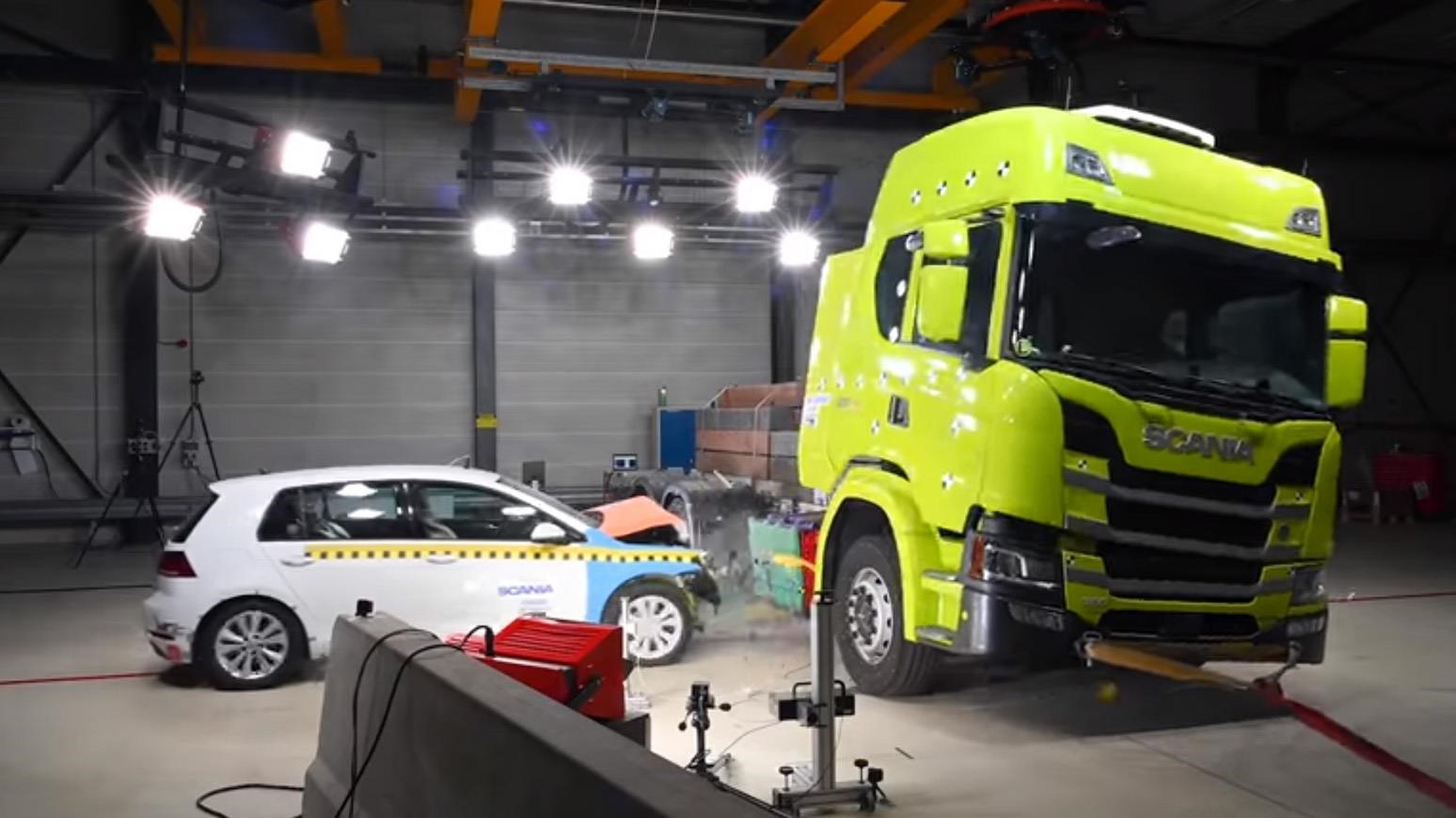 Scania R&D Crash-Tests Electric Truck