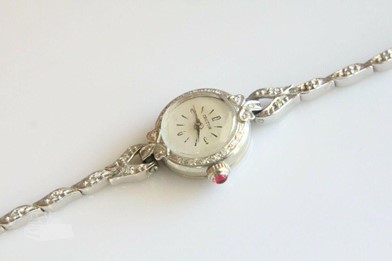 14k croton mechanical ladies diamond