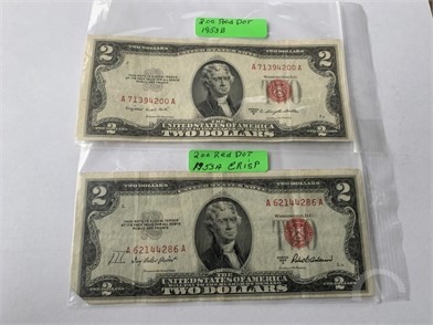 1976 Bicentenial 200 yeas &1953 Red Seal +1 Old Cent US Coin Two $2 Bills 2+1=3 