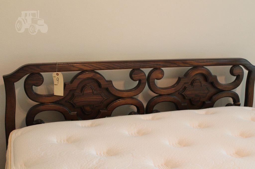 Gebraucht Vtg Full Size Bed Headboard W, Ansel Rolled Tufted Upholstered Queen Bed Frame
