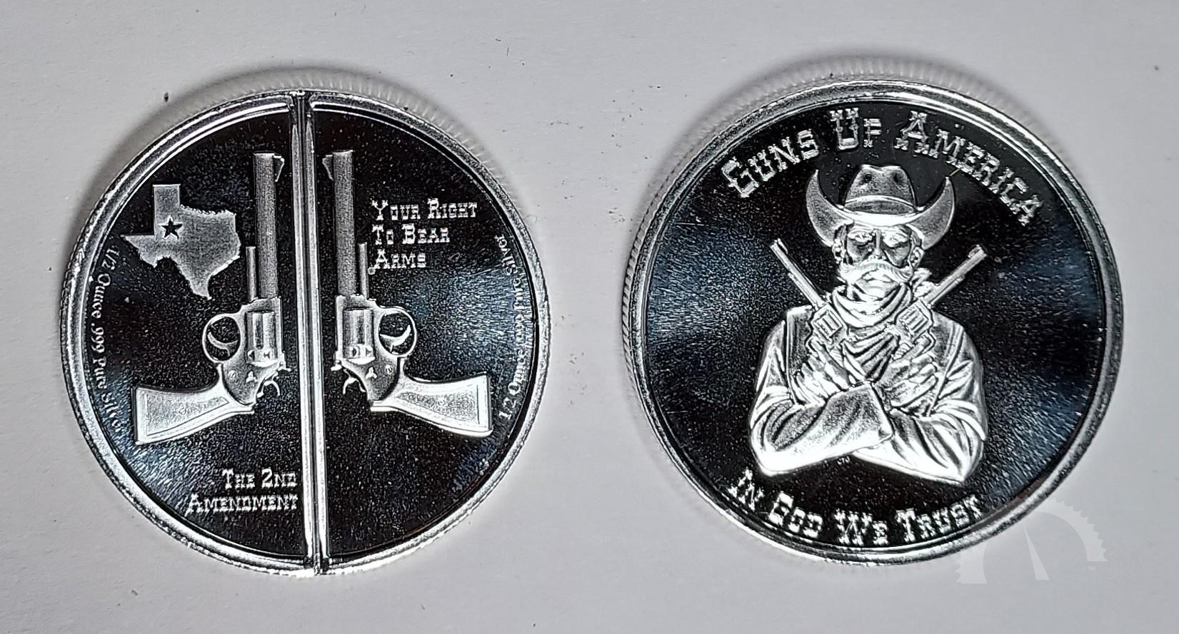 $2 1899 series George Washington 1 oz silver clad/.999 fine copper bullion bar 